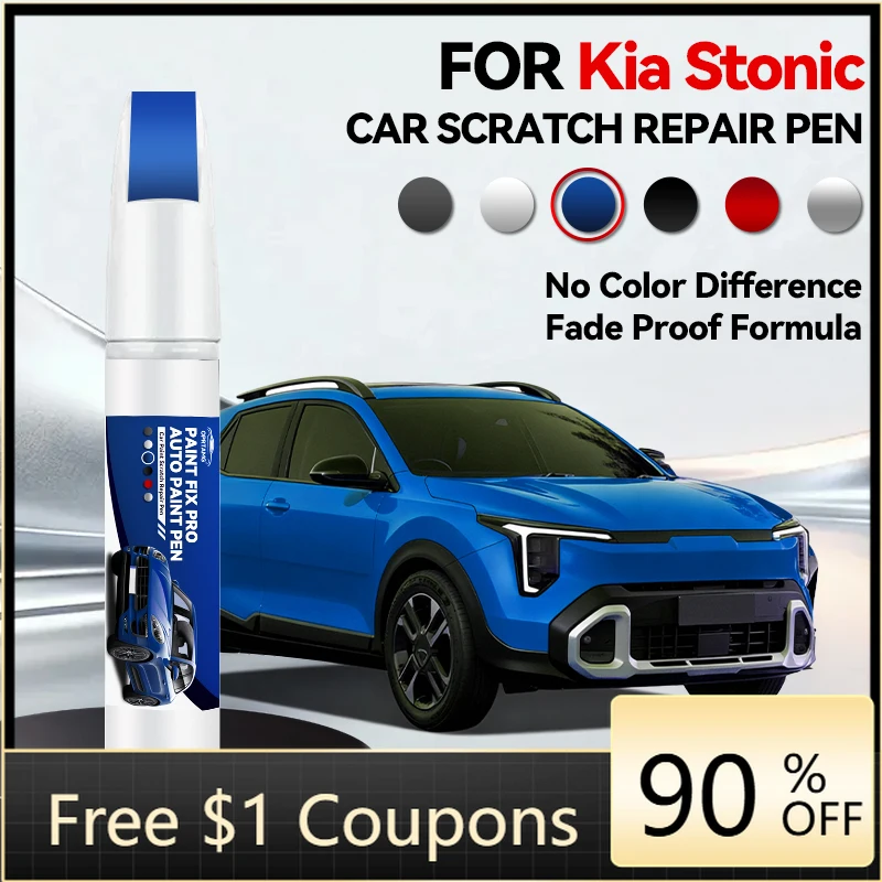 

Автомобильные аксессуары: Карандаш для ремонта краски автомобиля Kia Stonic 2017-2025, для устранения царапин, цвета: белый U4, красный SQ, черный 9B