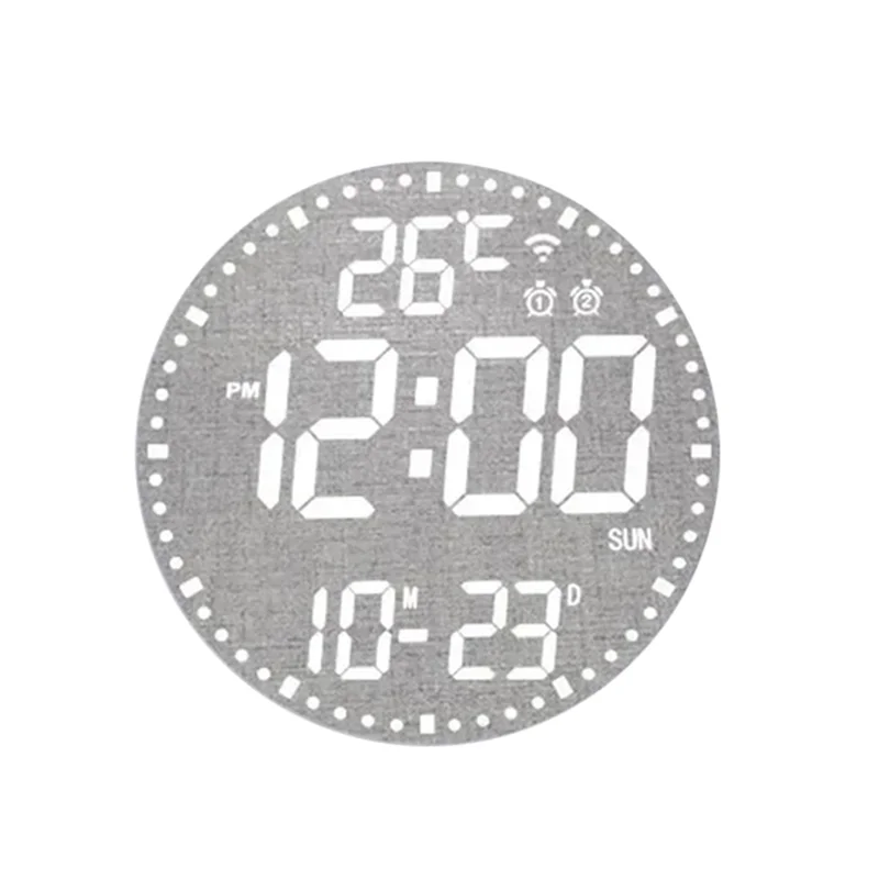 

ABBO-Calendar Wall Clock Colorful Intelligent Clocks Living Room Decoration Wall Clock White Shell Cloth Face