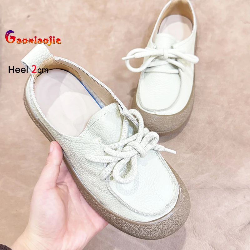 

Новинка 2023 года, повседневная женская обувь на мягкой подошве, женская обувь на плоской подошве 2 см на шнуровке, студенческие кроссовки из натуральной кожи, Zapatos Para Mujeres