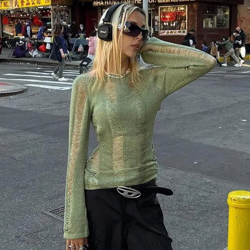 Abito femminile sottile trasparente caldo fresco streetwear Y2K Ins Chic abito alla moda Lady Hotsweet Sexi Allure affascinante abito elasticizzato aperto sul retro