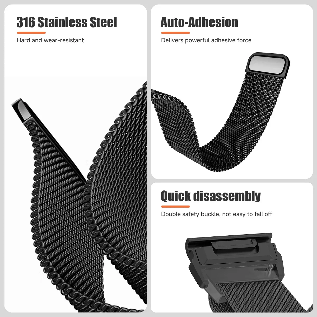 Quick Fit 20/22/26mm Magnetic Milanese Strap for Garmin Fenix 9 9 Pro 51/47/43mm Tactix 8 Quatix 8 Bracelet Garmin 970 965 Band