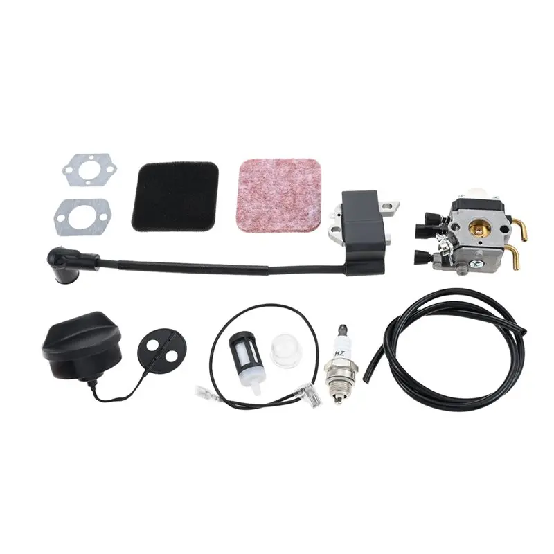 ABZL Carburetor Ignition Coil& Air Filter For Stihl FS75 FS80 FS80R FS85 FS85R String Trimmer Models 4137 400 1350 4137 124 2800