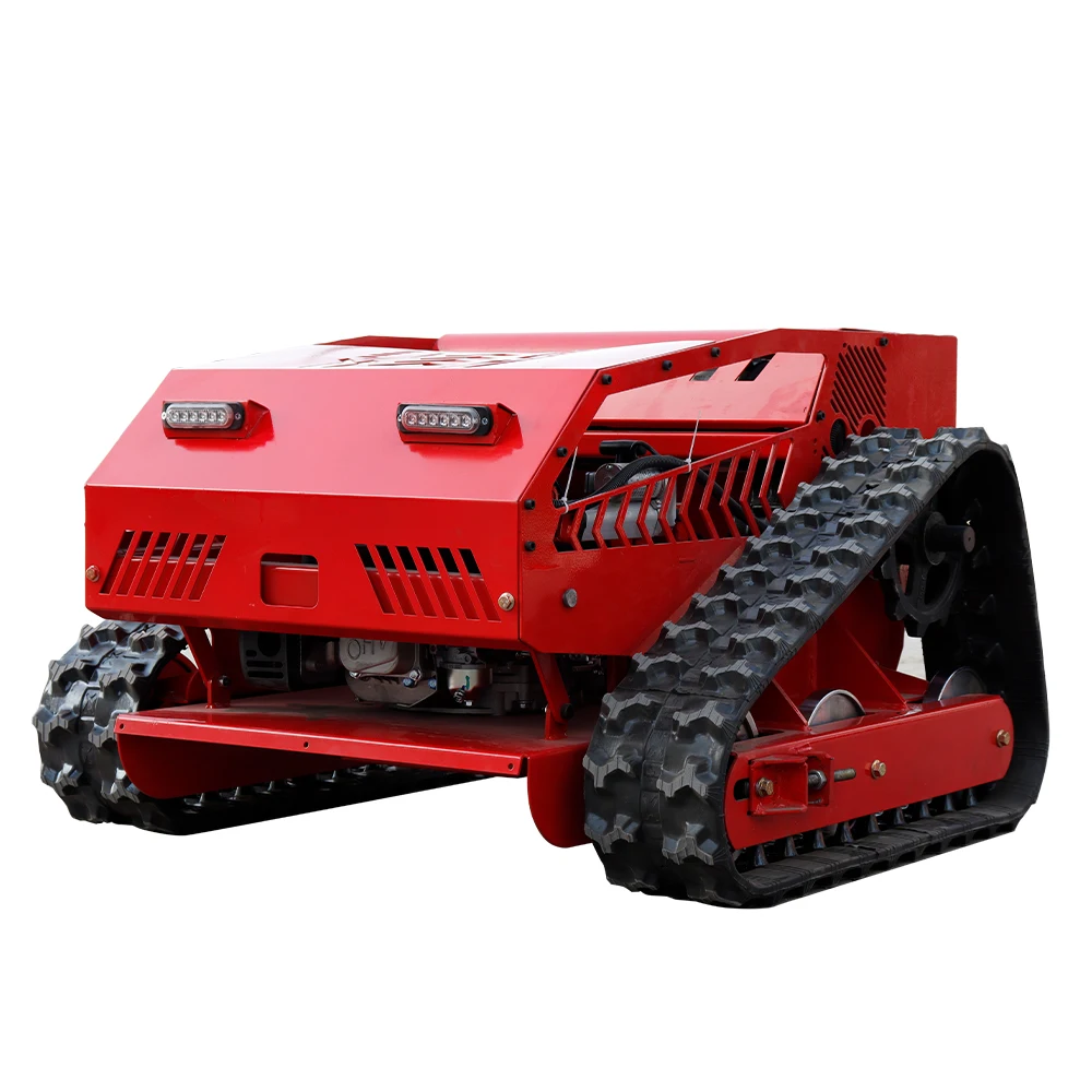 

2025Mini Robot Lawn Mower With Rubber Track Gasoline Engine Automatic Lawn Mower