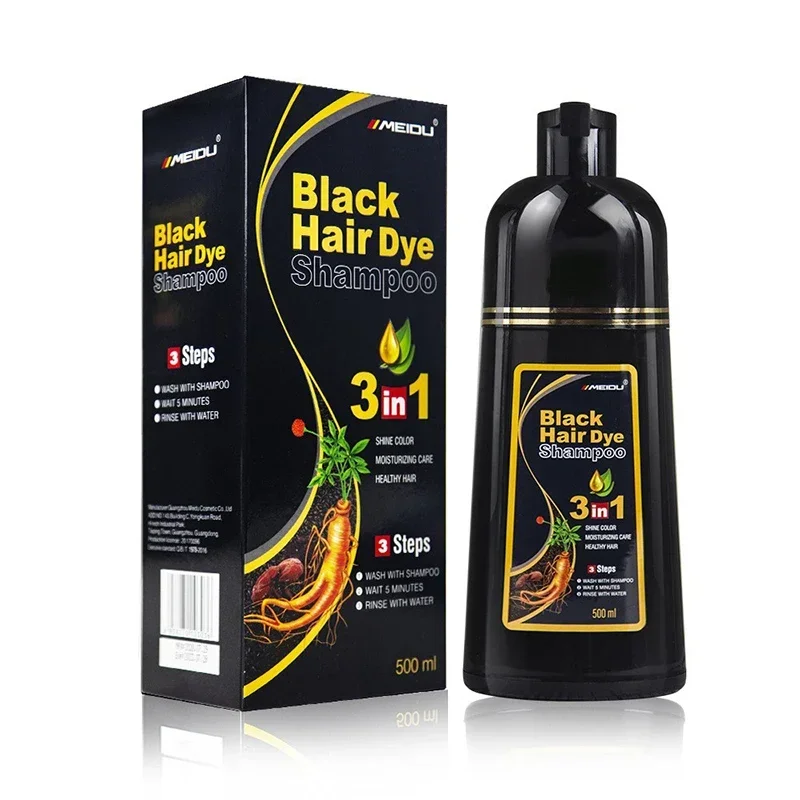 

3 in 1 Hair Dye Shampoo Polygonum Multiflorum Essence Suitablemen Women with Grey Hair Coverag Natural Plants Protect The Scalp