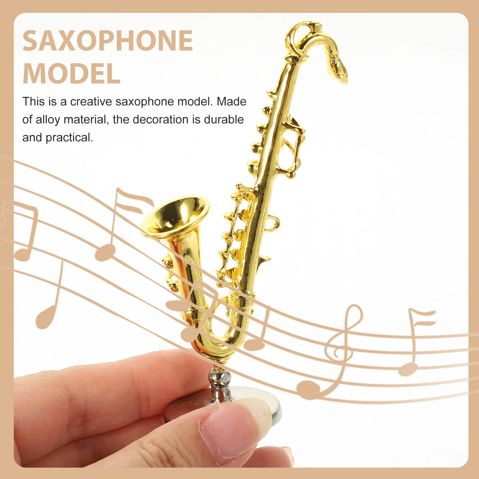 Dollhouse Accessories Miniature Saxophone Household Instrument Model Copper Pipe Small Simulated Alloy Decorative