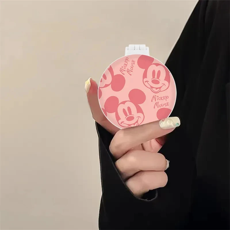 Disney Mickey Mini Portable Air Cushion Combs Mirror Cute Anime Figure Massage Hair Brush Hairs Care Tool Accessories Girl Women