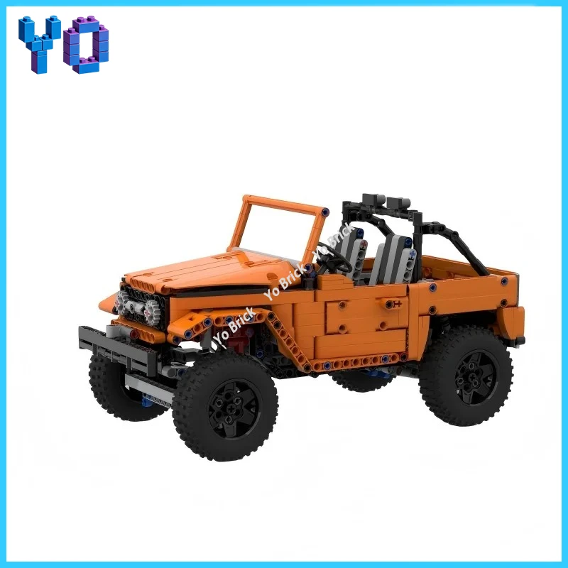

MOC Technic Open-Top Off-Road Vehicle Building Blocks Orange 4x4 Jeep Model Bricks Gift Set