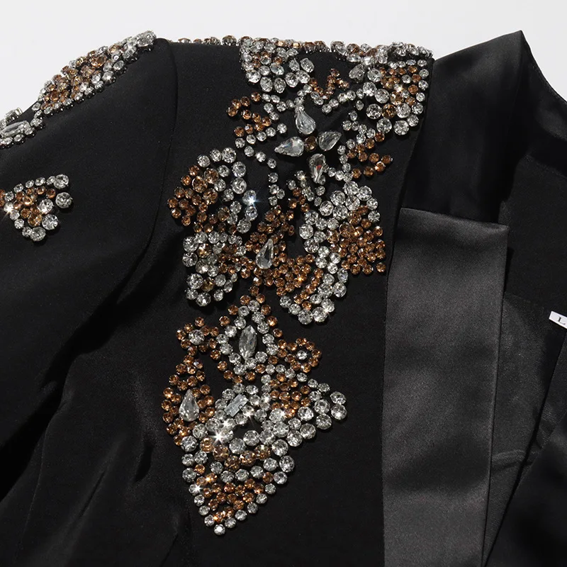 Blazer formali di lusso leggero da donna con diamanti in cristallo primavera autunno cappotti giacca da ufficio blazer da donna