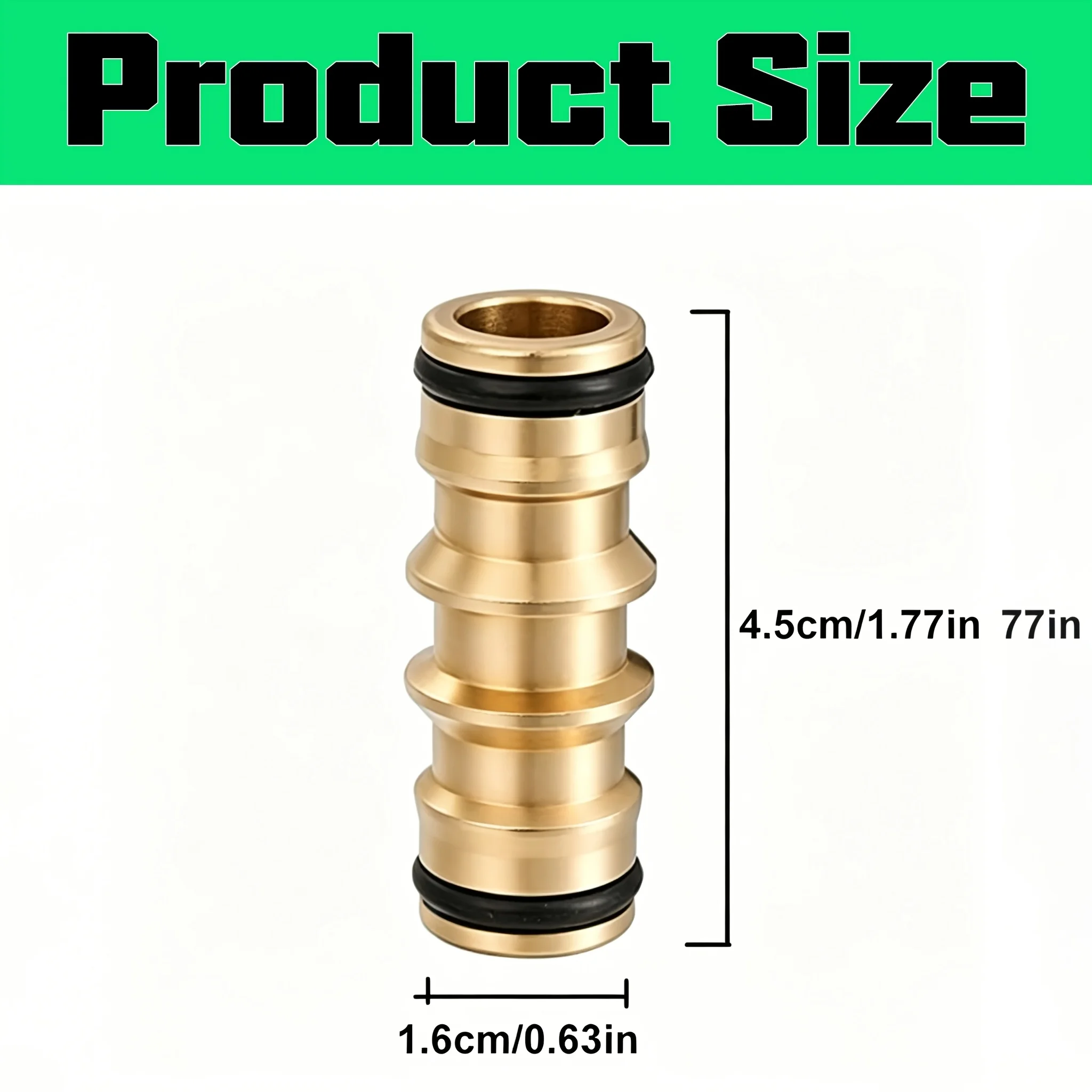 2 Way Garden Brass Hose Connector Joiner Coupler Watering Water Pipe Tap Male Water Pipe Repair Extension Joint