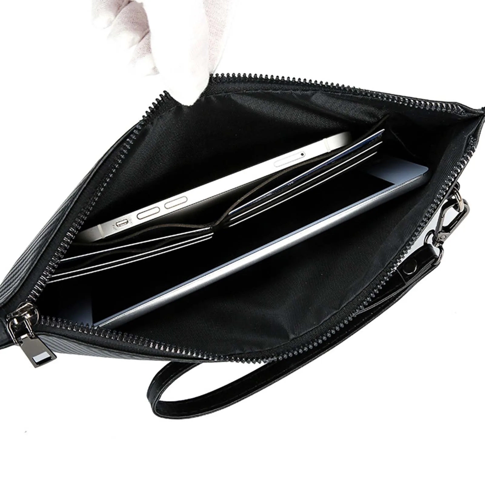 Stylish Handbag For Men Hand-Made Soft Leather Leather Large Capacity Clutch-Bags For Office Travel Business Perfect Gift