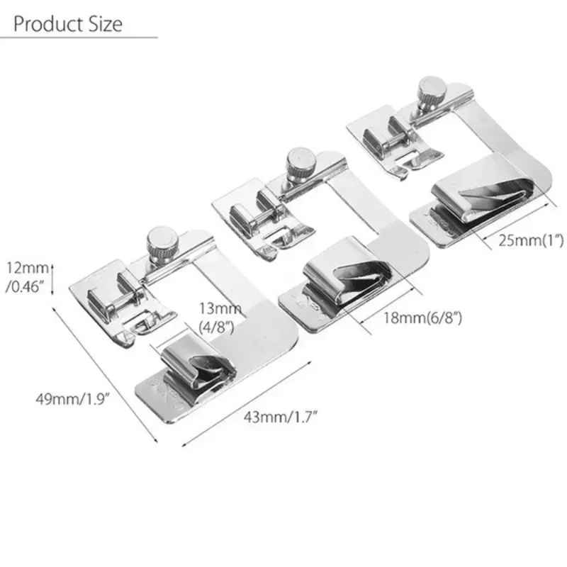 Prensatelas para máquina de coser, 3 unidades