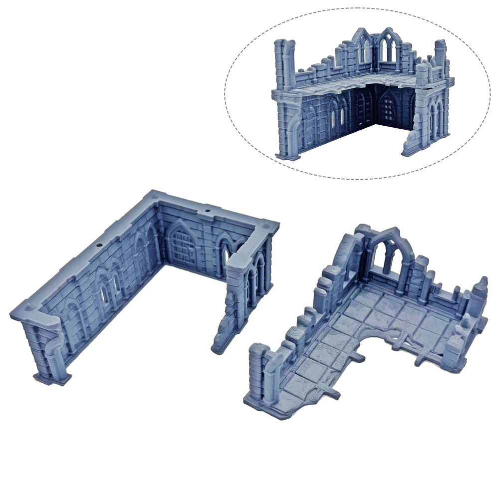 Building Ruins Terrain Landscape für DND/Warhammer/Wargames 3D-gedrucktes Wargaming Terrain Residence Ruined Cottage House Modellbausatz