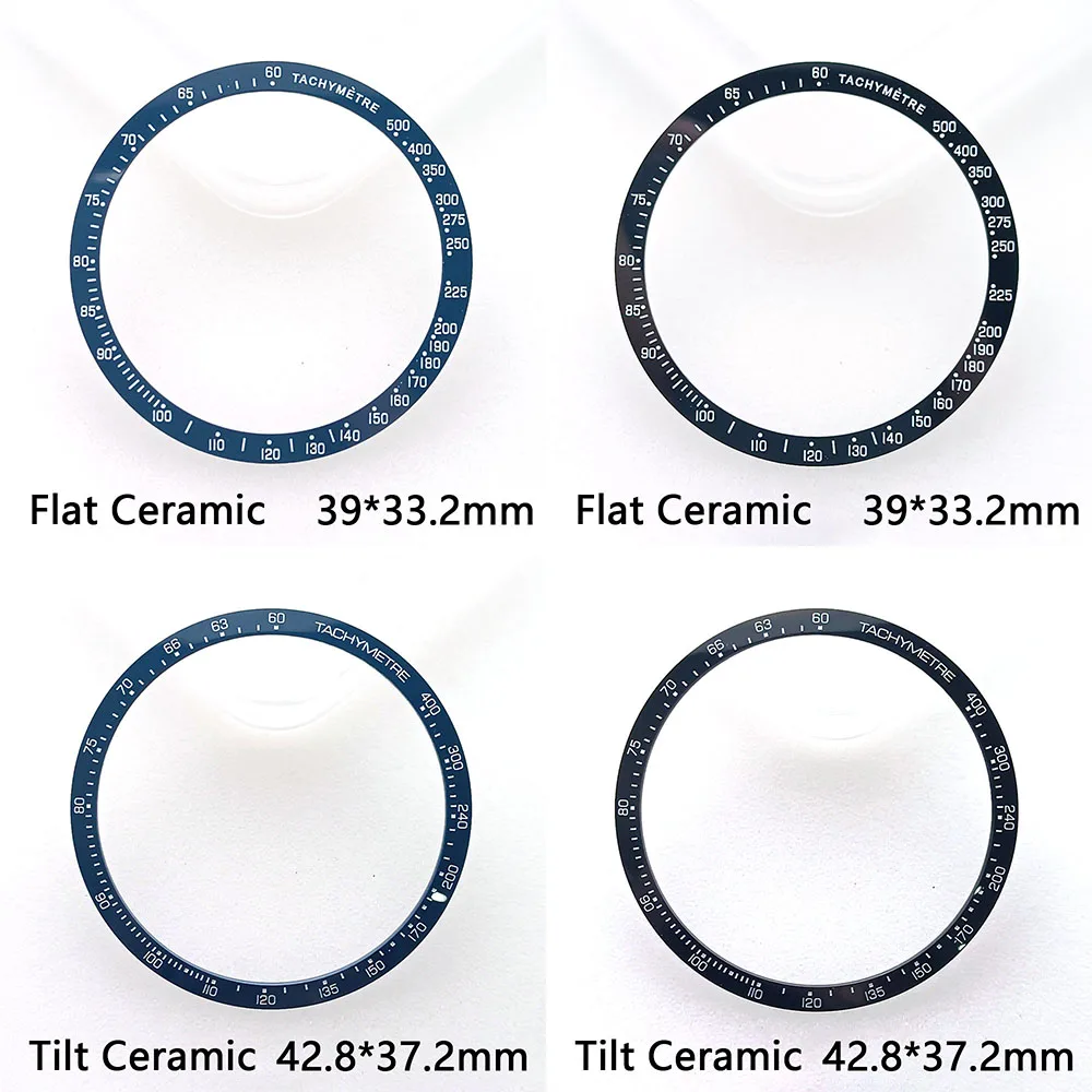 

TAG 39mm * 33.2mm/42.8mm * 37.2mm flat/inclined non luminous ceramic bezel insert replacement watch accessory ceramic bezel