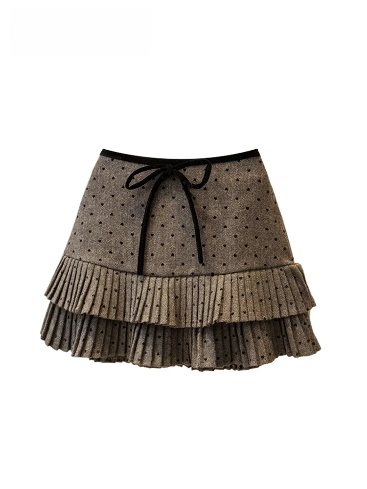 

Юбка А-силуэта с высокой талией для полных женщин, осенне-зимняя новинка, стройнящая, универсальная, модная, для повседневной носки, полиэстер