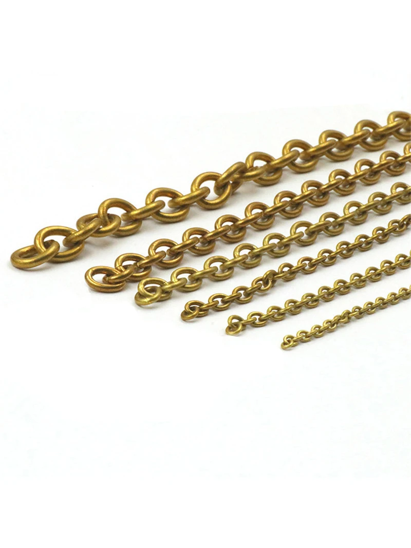 1 Meter Massief Messing O Ring Zakken Chain Link Ketting Tarwe Keten Geen-Gepolijst Tassen Riemen Onderdelen Diy Accessoires 7 Maten - afbeelding 2