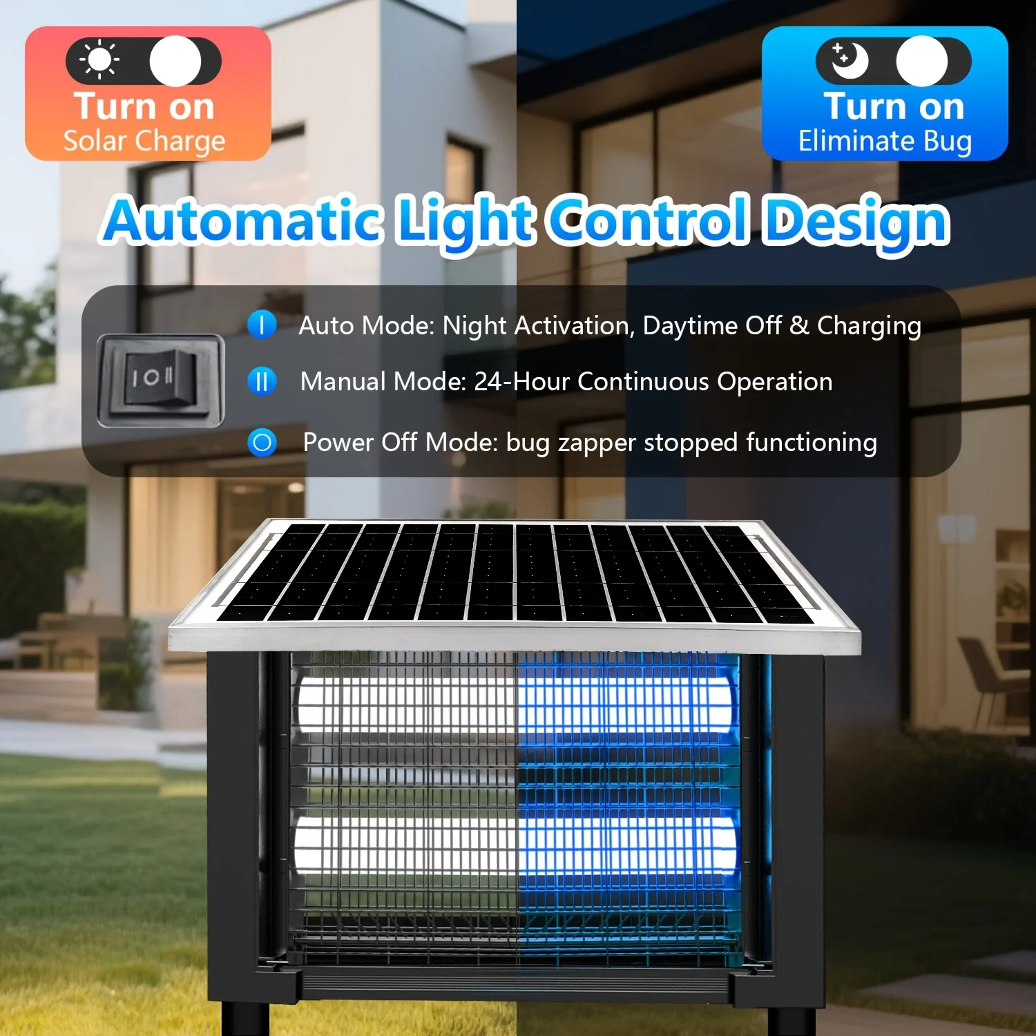 JOYINLED Electric Shock Insect Killer, Outdoor Moth Trap, Fly Killer, Electric Shock Trap, Perfect for Home, Patio, and Backyard
