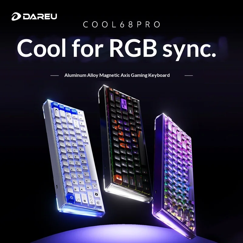 Dareu Cool68 Pro Wired Magnetic Switch Gaming Keyboard Aluminum Case Quick Release Rapid Trigger RT 0.01 Gasket Delta Custom