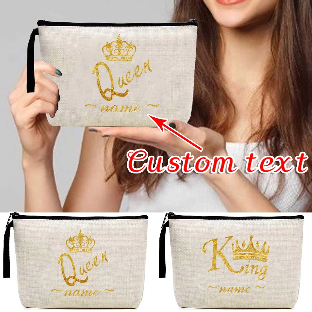 

Personalized Customization Name Women's Makeup Bag Handbag Toiletries Storage Device Women's Zipper Makeup Bag
