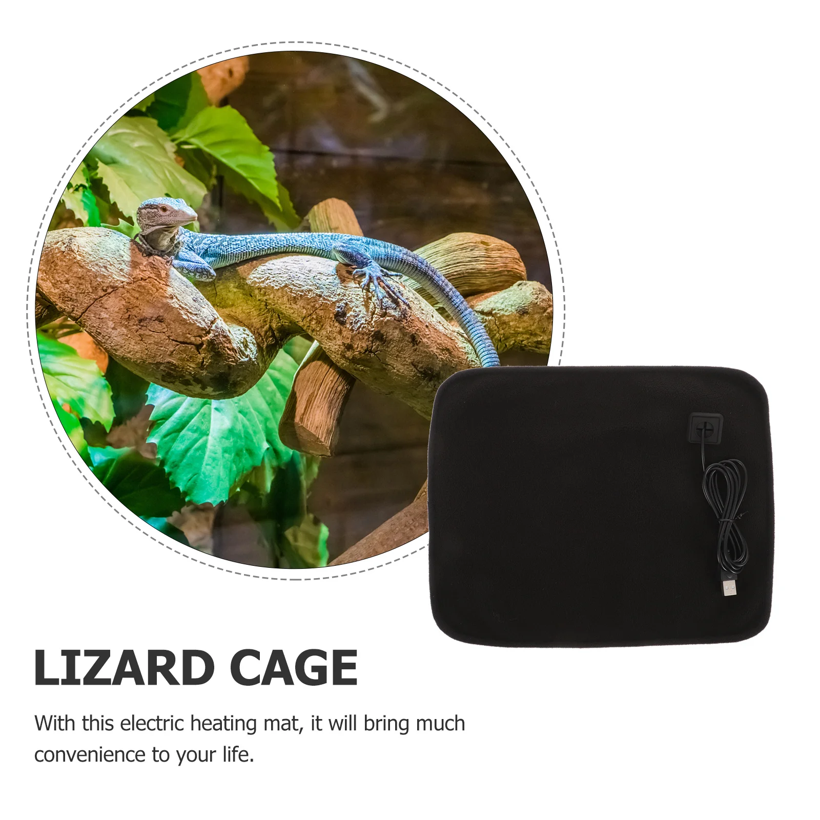 

Reptile Heat Mat Electric Heated Sleeping Pad with Overheat Protection for Snakes Lizards Turtles Portable Pet Warming Cushion