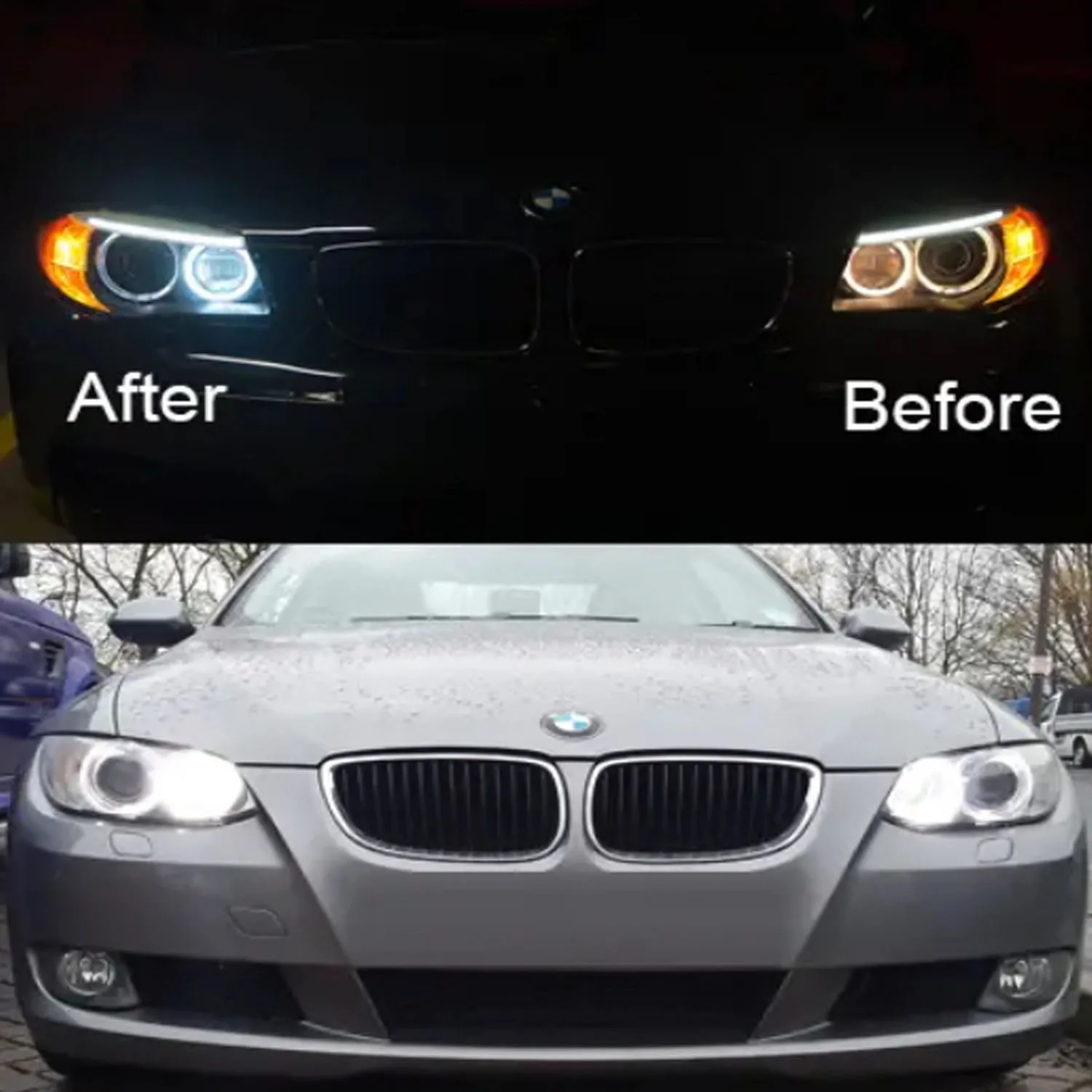 2PCS LED Angel Eyes Halo Ring Marker Light White Bulb For BMW 1 5 6 7 Series X3 X5 E39 E53 E60 E63 E64 E65 E66 E83 E87 6000K