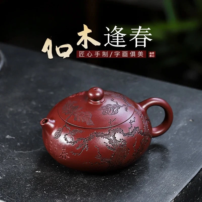 Chinese Tea Pot, Yixing-Handmade Purple Clay Pot Collection, Dragon Blood Sand, Dead Wood, Spring Kung Fu Tea Set, 250ml