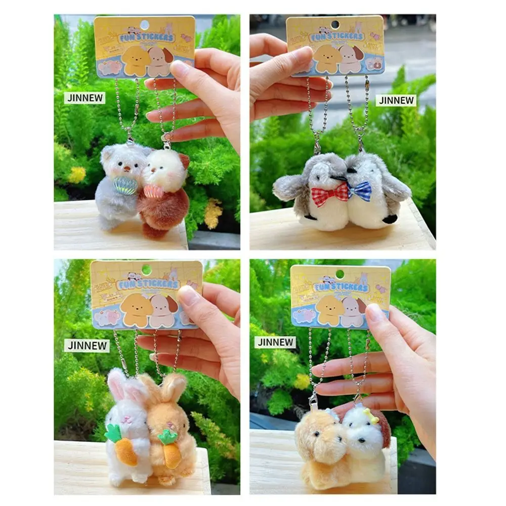 New Cartoon Animal Bestie Lucky Charm Multicolor Panda Rabbit Dog Keychain Pendant Bear Elephant Key Ring Pendant Gift