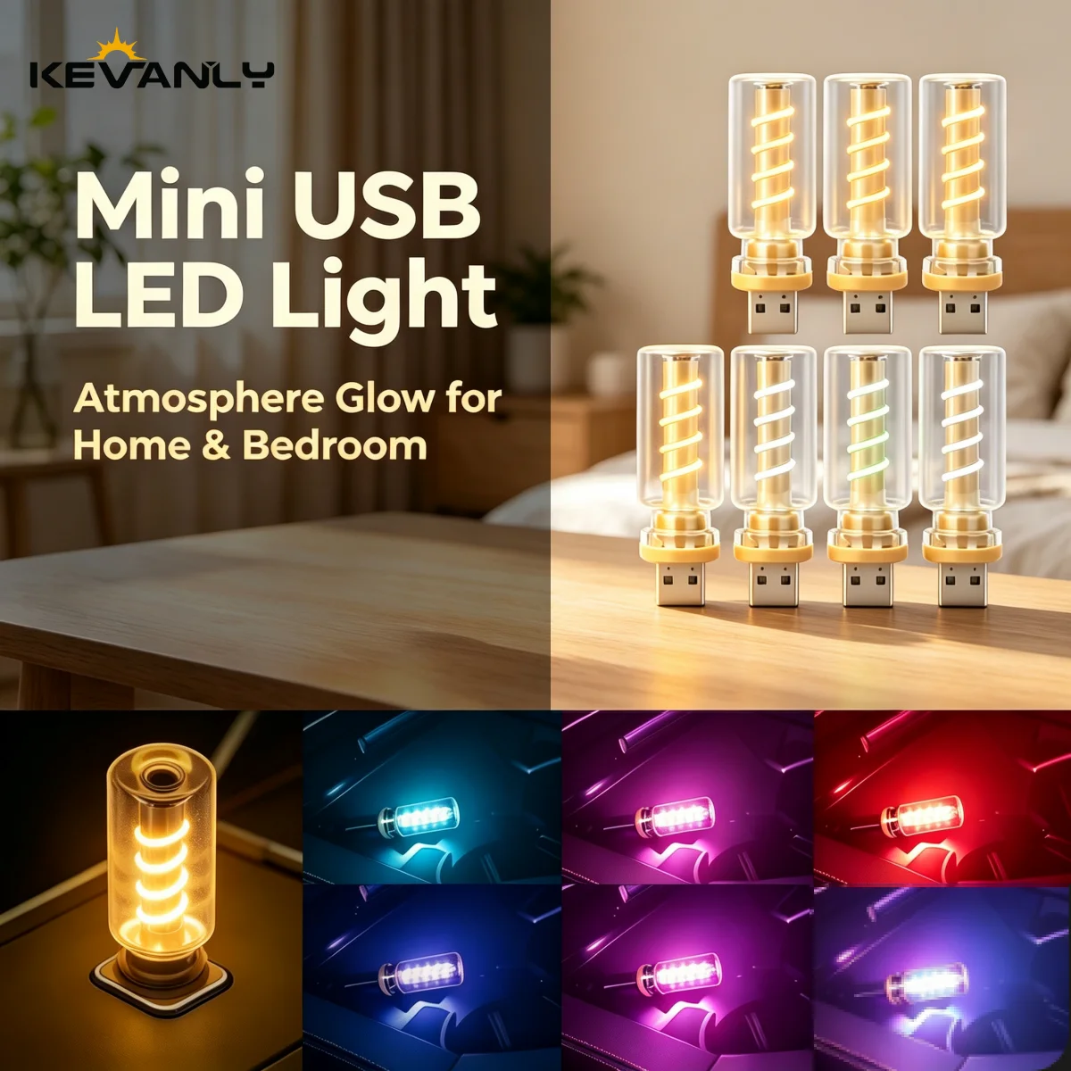 KEVANLY Creative USB Touch Control Car LED Dimming Bulb Retro LED Bulb Night Light Camping Incandescent Decorative LED Lighting