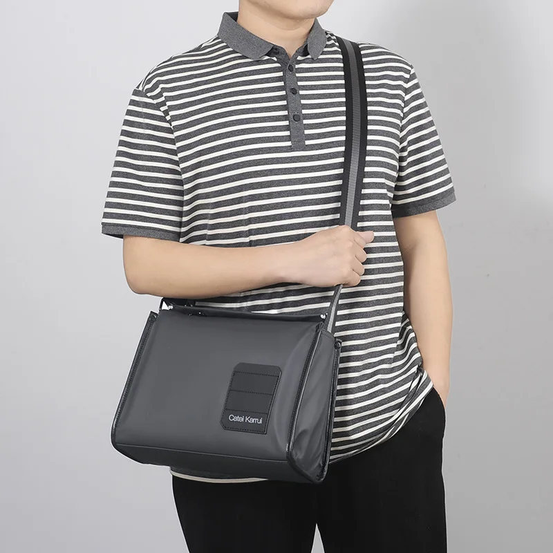 Imagen 3: Bolso de moda de gran capacidad, mochila cruzada de un solo hombro, tela Oxford impermeable, bolso de lona de lujo para hombre