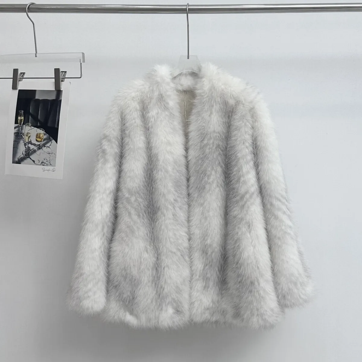 BKTZ Cappotto di pelliccia da donna Designer vintage di media lunghezza con scollo a V Tie-Dye Elegante ufficio minimalista Caldo lusso 2025 Autunno Inverno