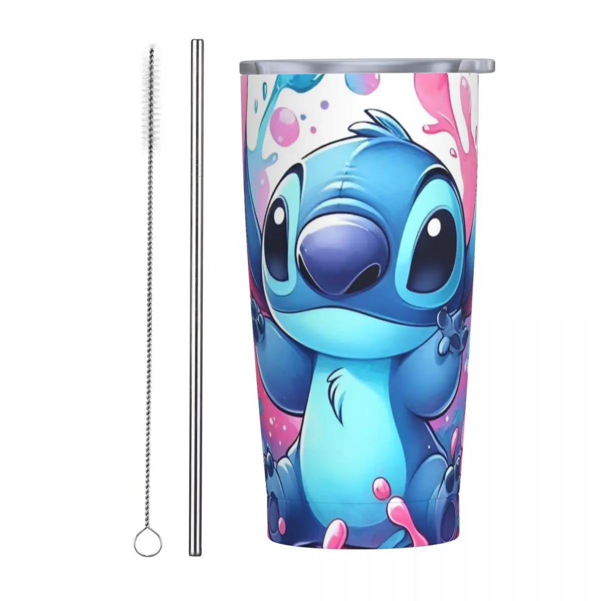 

Lilo Stitch Kawaii Cartoon Tumbler Vacuum Insulated Thermal Cup Vacuum Flask Smoothie Tea Mug Spill Proof