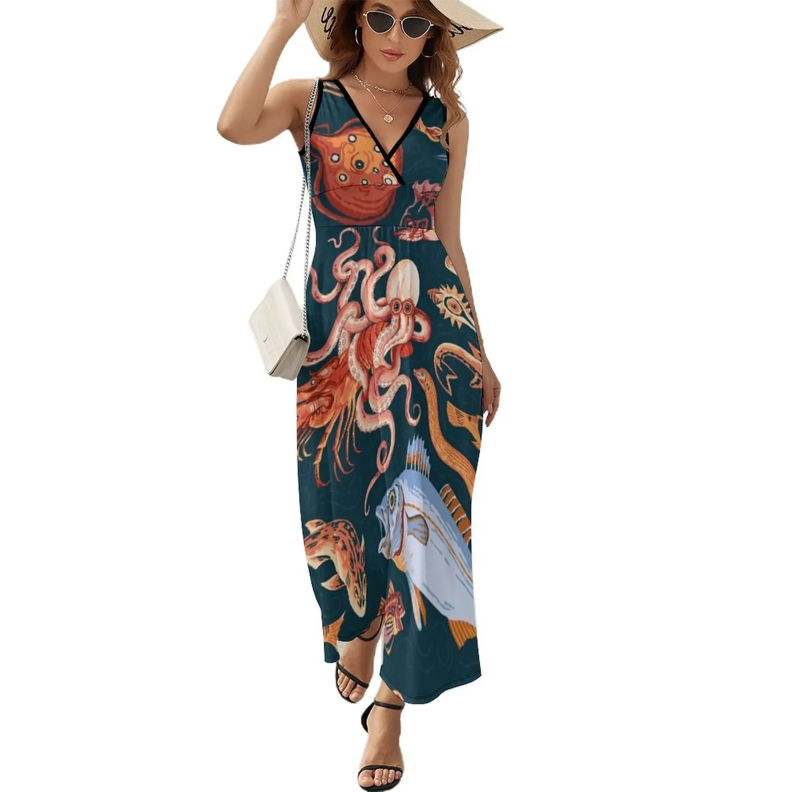 

Pompeii Marine Mosaic Sleeveless Dress Elegant gowns ladies dresses for women 2023 Evening dresses women's evening dresses