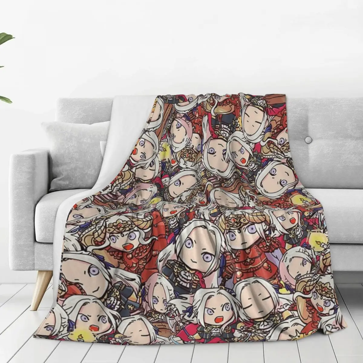 Fire Emblem Three Houses Chibi Edelgard Collage Blanket Flannel Portable Throw Blankets Sofa For Couch Outdoor Throws Bedsprea