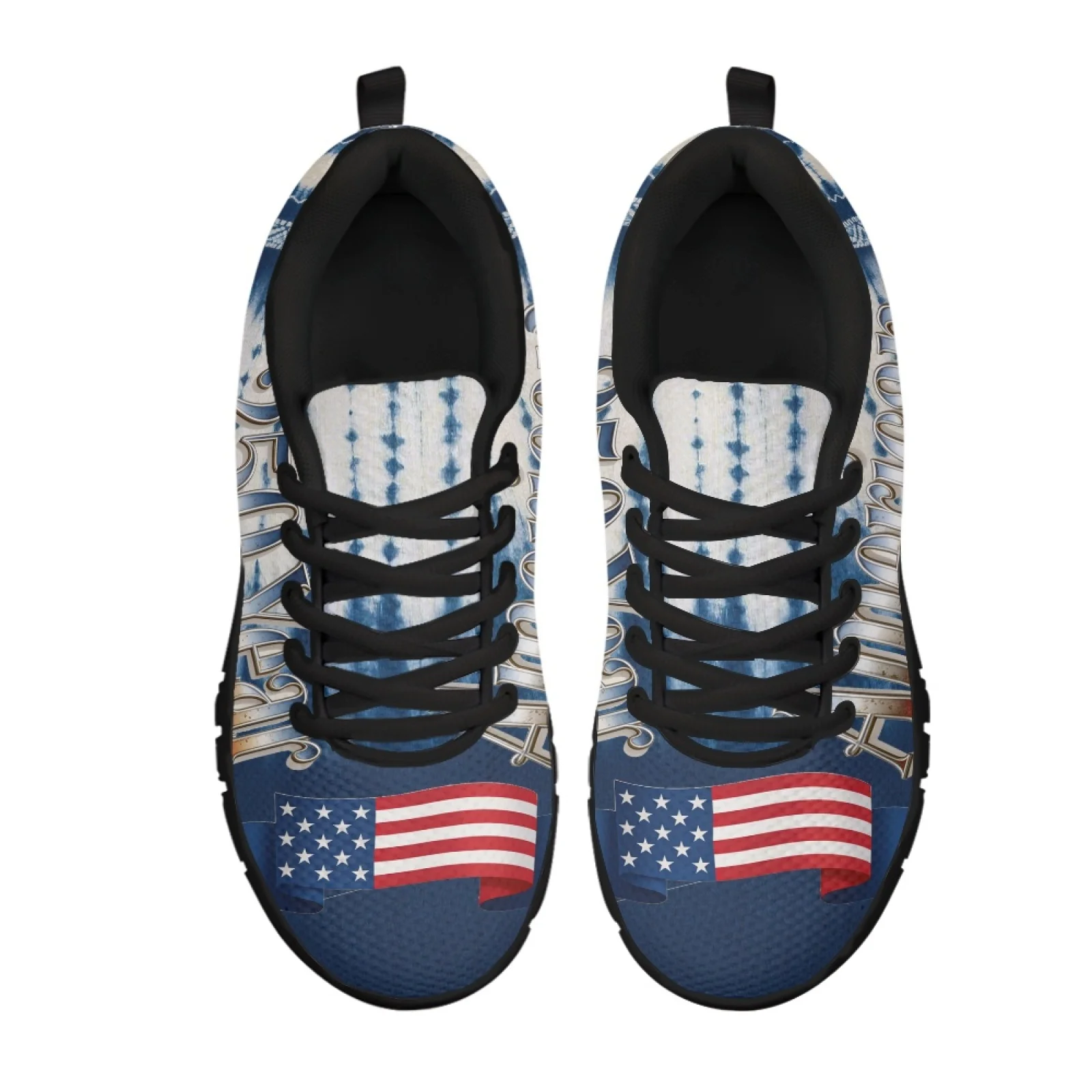 Coloranimal Indigo Pattern Mens Nursing Shoes for Women Comfortable Flat Mens Athletic Sneakers Footwear for Outdoor