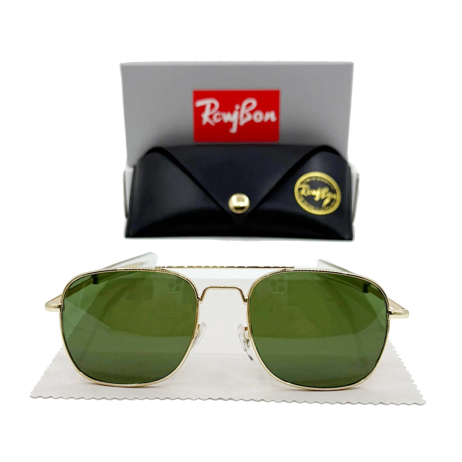 العلامة التجارية الفاخرة الرجعية الأخضر AO الطيار النظارات الشمسية مصمم الذكور نظارات شمسية الجيش الأمريكي العسكرية الزجاج البصري عدسة ظلال النظارات