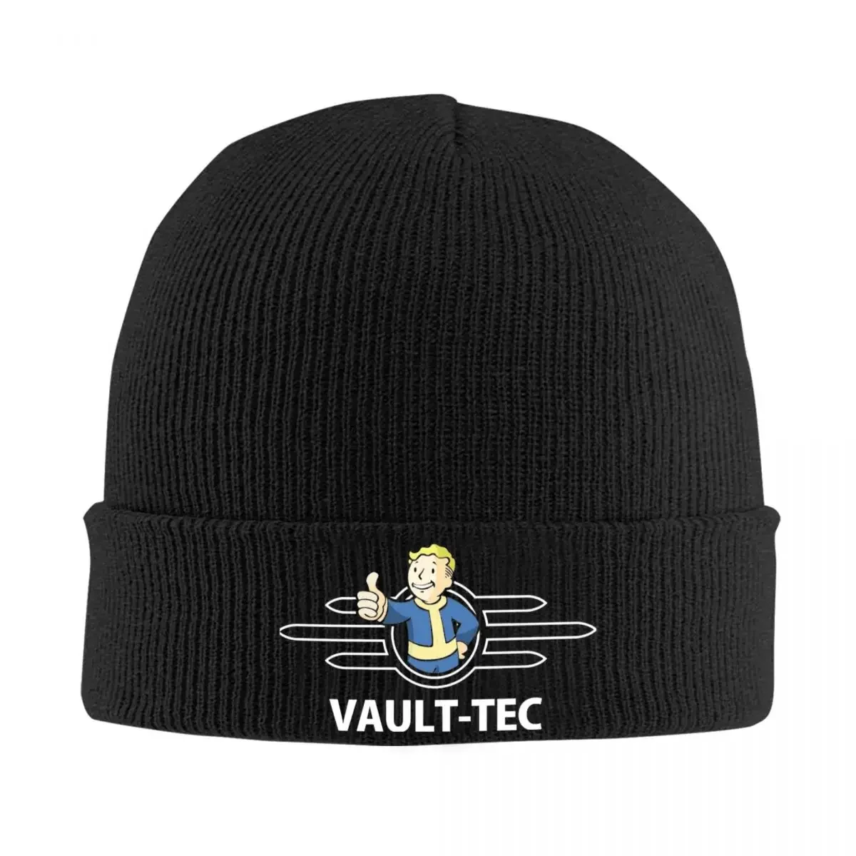 Vault-Tec Logo Beanie Hats Fallouting Game Bonnet Hats Men Women Retro Hippie Knitted Hat Autumn Winter Custom Elastic Caps