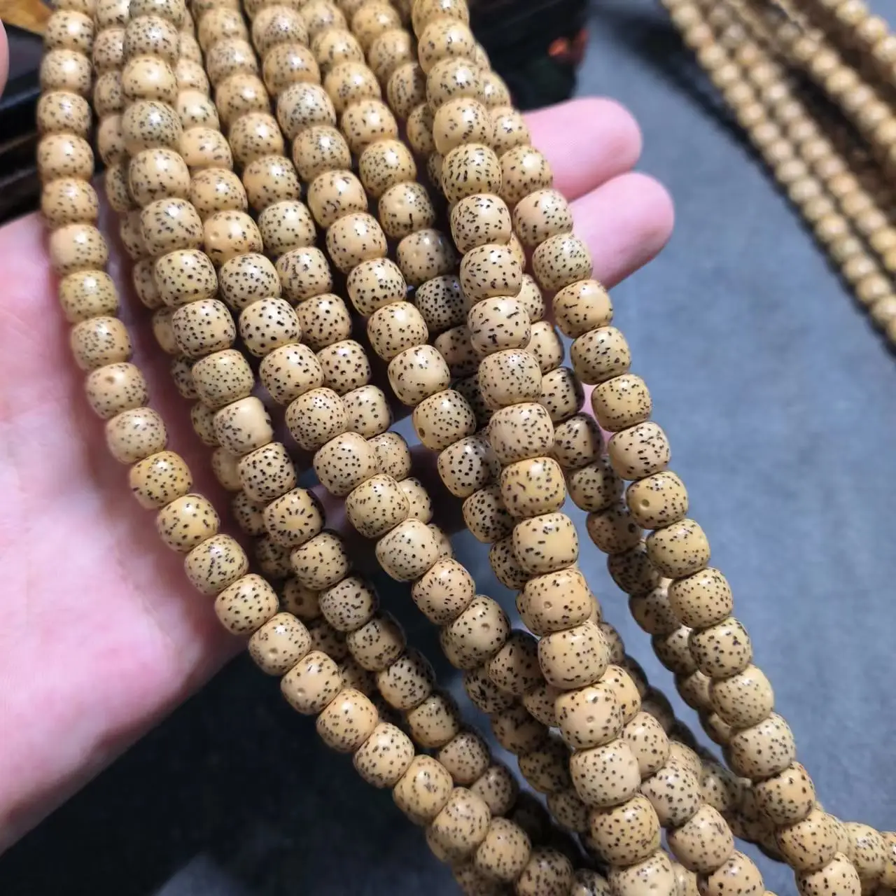 1pcs/lot Natural bodhi seed Beads 8mm rosary Beads plant seeds wood nuts long loose bead wholesale amulet folk-custom accessorie