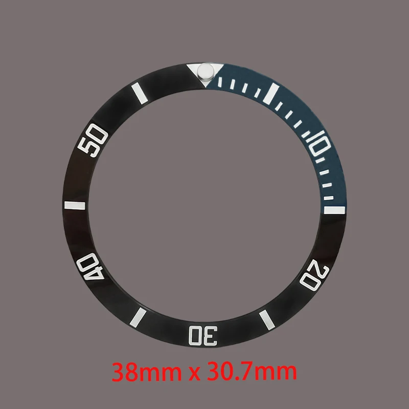 Mod 38mmx30.6mm Curved Ceramics Bezel Insert Ring Fits for SKX007 SKX009 SRPD SUB Seamaster 300 Watch Case Bezel Repair Part