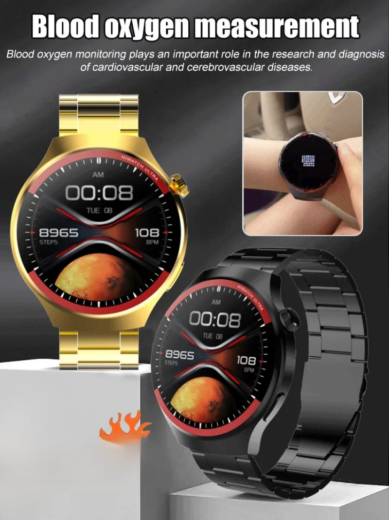 Space X Smart Watch circular high-definition large screen smart dial music Bluetooth call multi-Watch