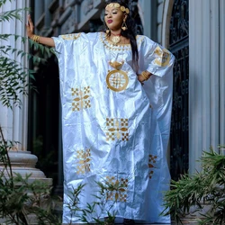 Bazin Boubou Africain NigWin Brodé Or, Robe Longue Dashiki, Grande Taille, Robe de Soirée de Mariage, Robes Everting, Haute Qualité, 2024