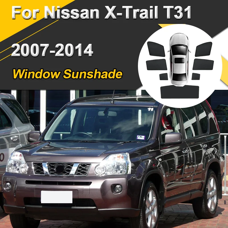 

Автомобильные солнцезащитные козырьки для Nissan X-Trail T31 XTrail X Trail 2007-2014, солнцезащитные козырьки с магнитной теплоизоляцией, сетчатый козырек, автоаксессуары