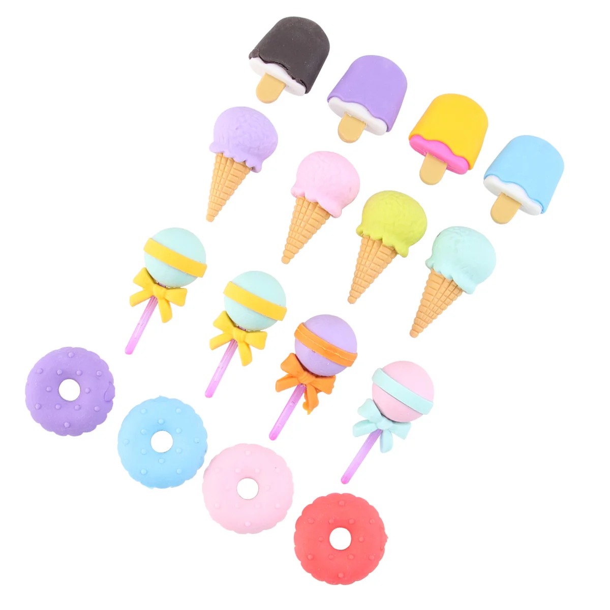 

4Pcs Cartoon Fruit Animal Pencil Eraser for School Students Creative Stationery Clean Wipe Office Drawing Eraser