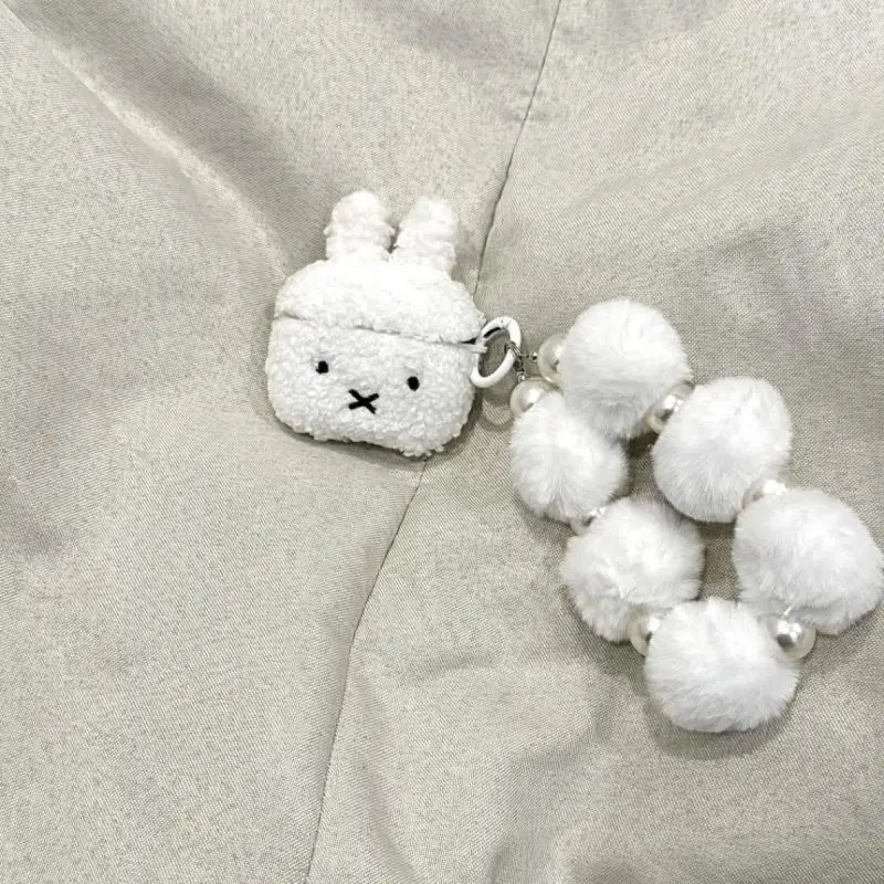 새로운 Miffy 블루투스 이어폰 커버 일본 Kawaii 소녀 플러시 Airpods 4/3/pro2 이어폰 커버 커플 만화 선물