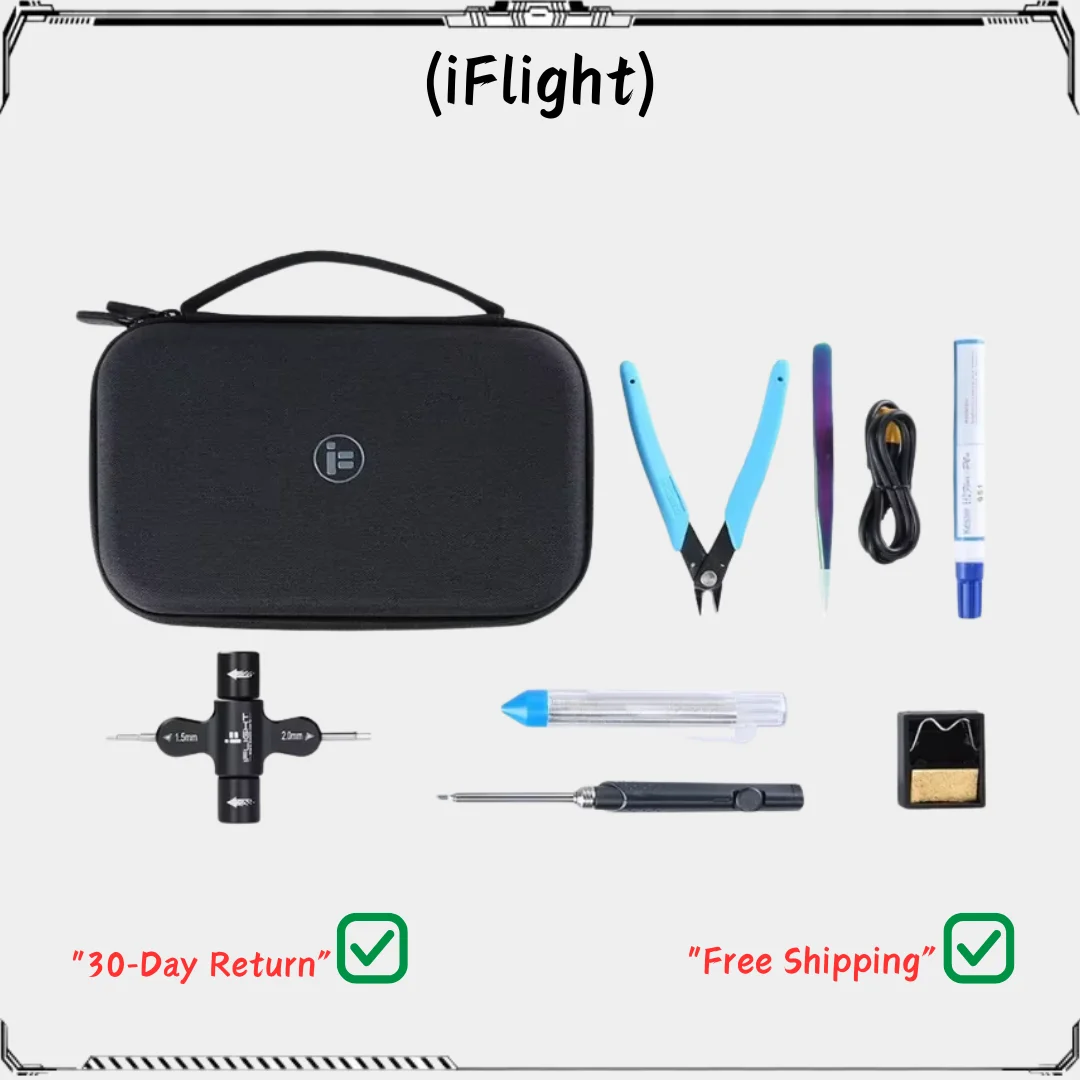 

iFlight Tool Storage Bag W/ FPV Soldering Iron Kit Wrench/Iron/Soldering Pen/Tin Wire/ Tweezers/Cutting Pliers Tool Handbag Bag