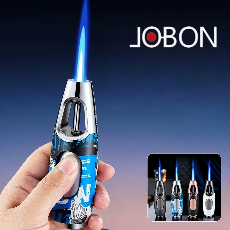 

JOBON Metal Direct Spray Small Welding Gun Cigar Lighter Windproof Blue Flame Inflatable Barbecue Aromatherapy Lighter Gift