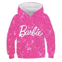 Barbie Casual 3D Printing Kids Sportswear Hoodies Clothing Girls Boys Sweatshirt Children Jogging Halloween Gift