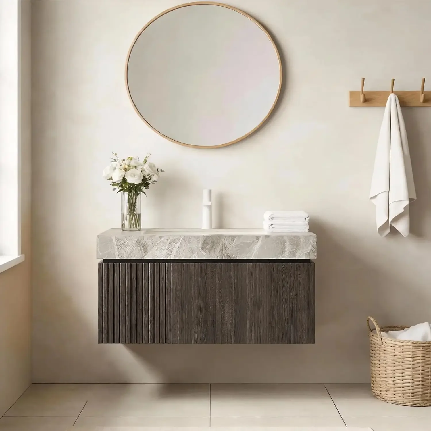 with Sink, Dark Walnut Plywood Base, Customized 36