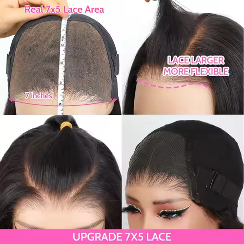 ISEE Hair Glueless Wigs Human Hair Ready To Wear Straight Glueless Preplucked Wear And Go Wigs 7x5HD Lace Front Wigs PreCut Lace - Image 4