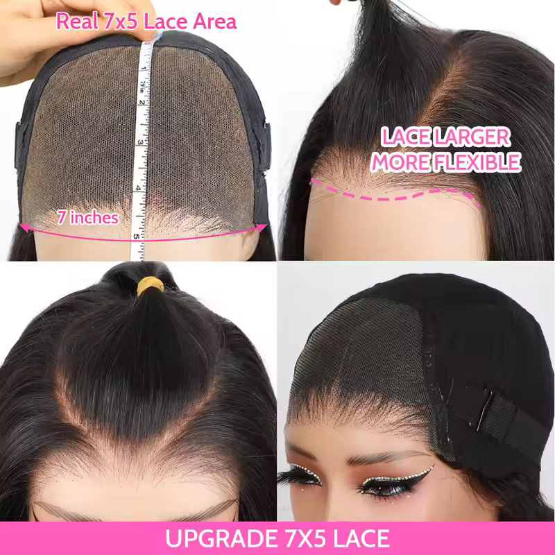 ISEE Hair Glueless Wigs Human Hair Ready To Wear Straight Glueless Preplucked Wear And Go Wigs 7x5HD Lace Front Wigs PreCut Lace - Image 4