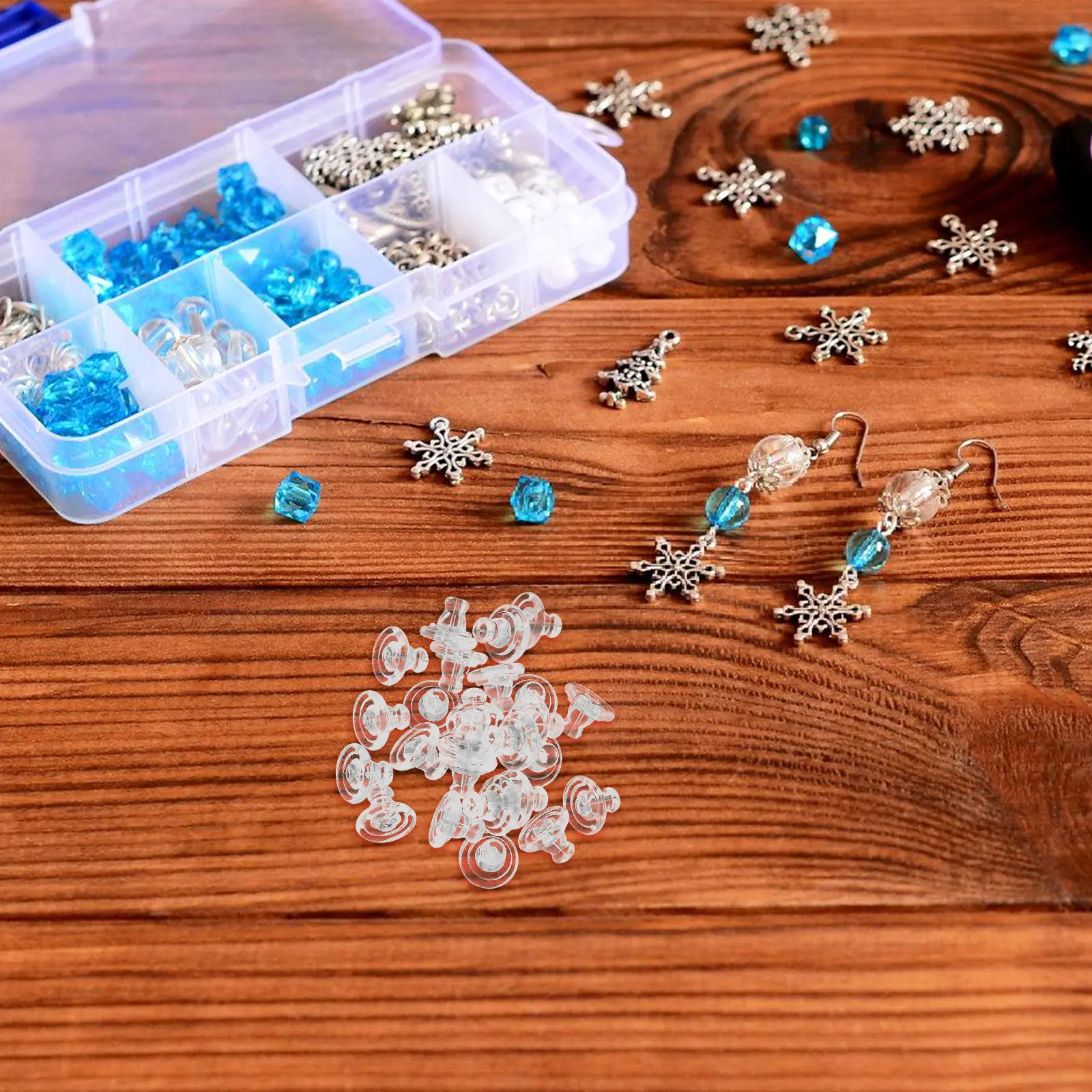 25Pcs Clear Silicone Flying Saucer Earring Backs Locking Secure Stoppers for Heavy Earrings Daily Wear Safety Retainers