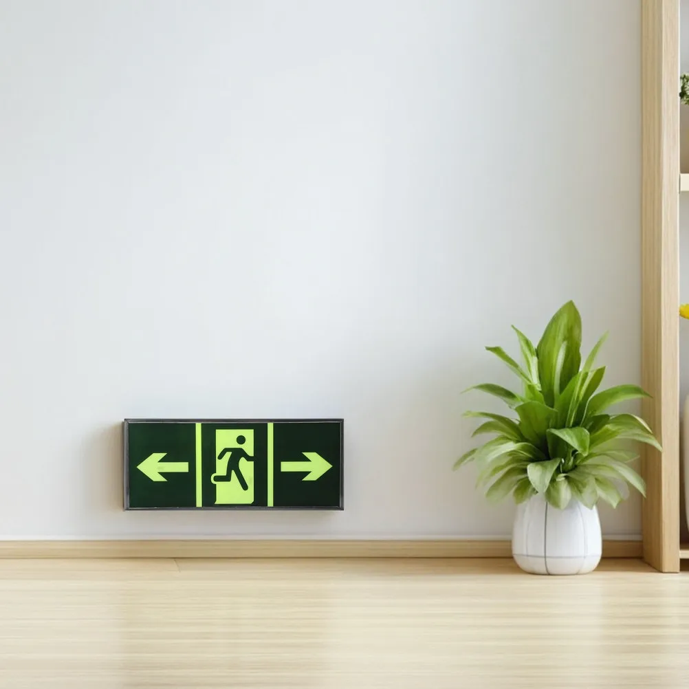 4Pcs Luminous Emergency Exit Sign No Battery Needed Safety Evacuation Indicator for Business Home School Large